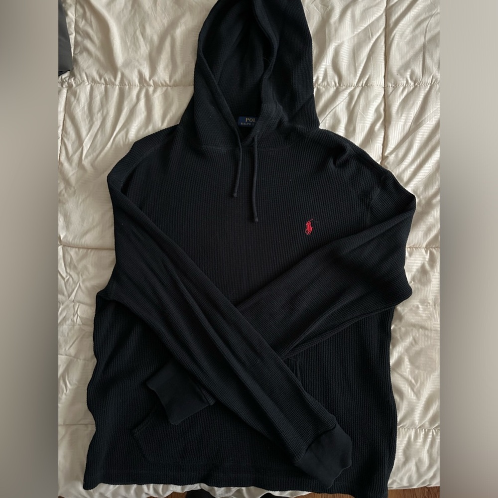POLO Ralph Lauren pull over hoodie black size Large